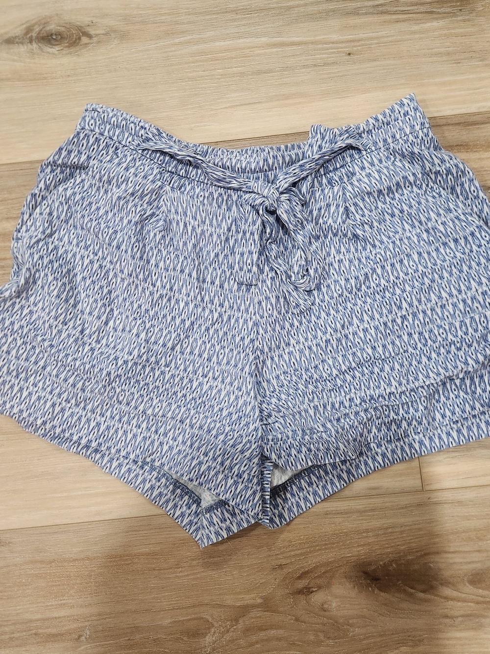 C&C California Blue Patterned Elastic Waist Athletic Shorts